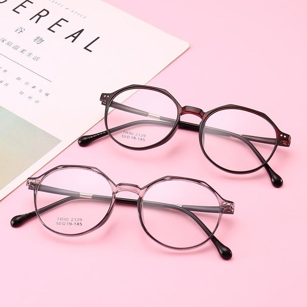 

retro optical men women glasses frame round spectacle transparent eyeglasses glasses frame female male for computer, Black