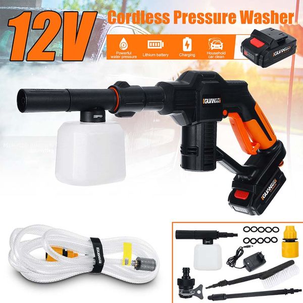 

car washer 12v portable cordless high pressure cleaner rechargable self-priming washing machine electric cleaning auto device