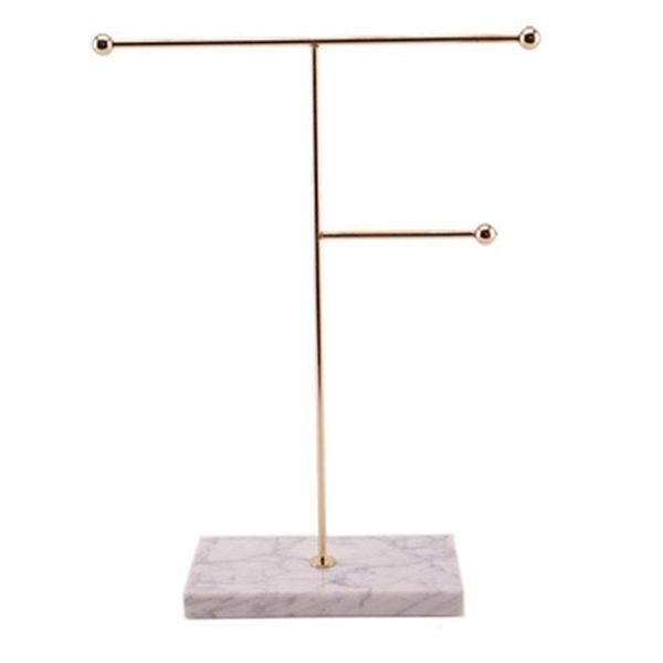 

nordic metal golden storage rack with marble base chic ins modern jewelry ring necklace earring display rack holder desk decor, Pink;blue