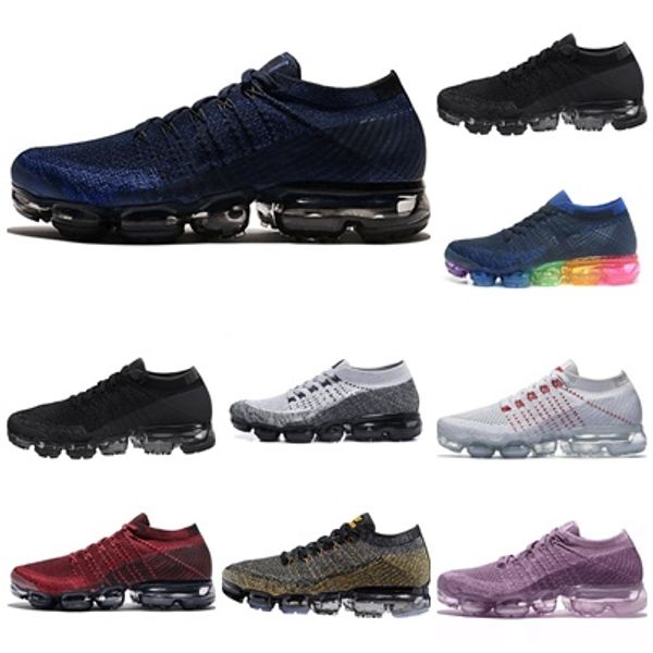 

2018 2019 chaussures moc 2 laceless 2.0 running shoes triple black designer men women sneakers fly white knit air cushion trainers zapatos