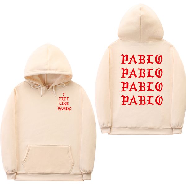 

fashion sweatshirts men funny letter hoodies i feel like pablo hoodie sweatshirt hip hop pullover hoody sweatshirt, Black