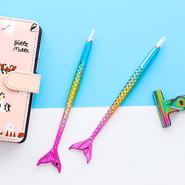 

mermaid ballpoint pen creative stationery school supplies for girls boys christmas gift advertising promotional pen, Blue;orange