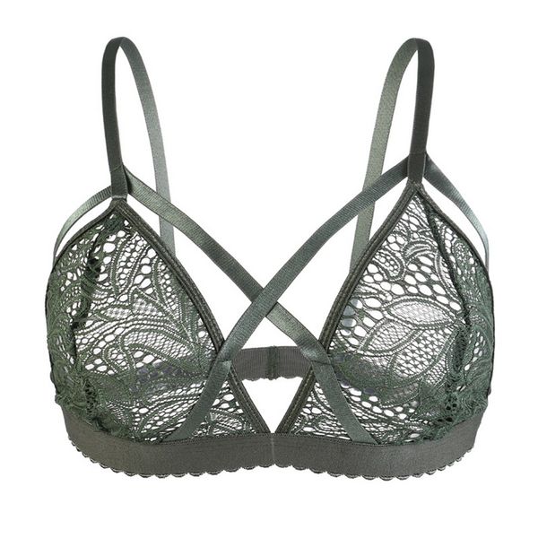 

ladies lace bralette bra halter lingerie sports soft bras translucent temptation hollow flower women's underwear, White;black