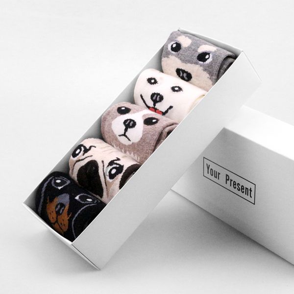 

cotton women socks sweet pug dog cat fox cute lolita socks short bamboo kawaii hipster ladies socks female animal zoo soks, Black;white