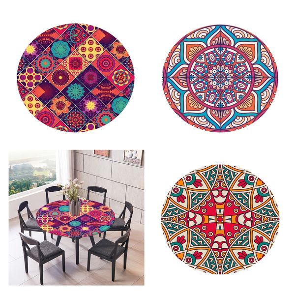 

3pcs elastic edged waterproof backed fitted table cover tablecloths 1.5m/1.2m