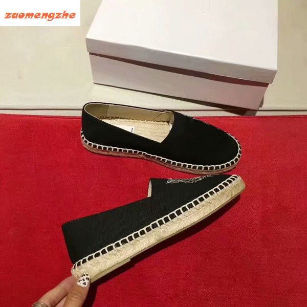

new saleembroidered straw shoes with tiger head lazy shoes, Black