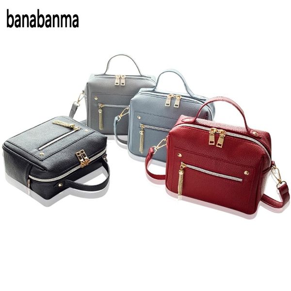 

banabanma fashionable women's pu leather satchel haversack zipper clutch shoulder bag handbag daily thing holder new zk30