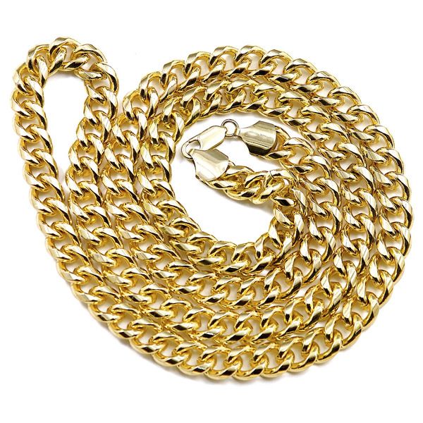 Новая мода мужские золотые Bling Cuban Link цепи ожерелье 35 дюймов персонализированные хип-хоп длинные тяжелые цепи Miami Rapper ювелирные изделия для мужчин