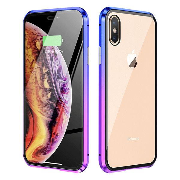 

360 full body protective case for iphone xs max x s magnetic frame front touch tempered glass covers