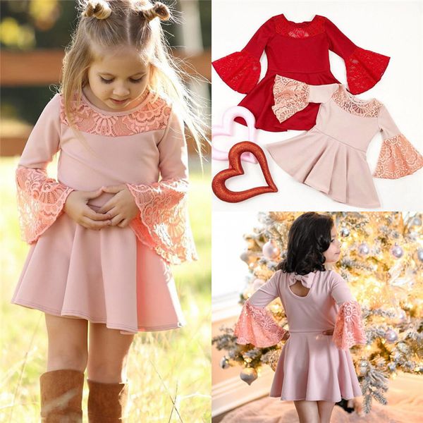 

pudcoco toddler kids baby girls lace dress princess party pageant wedding dress clothes, Red;yellow