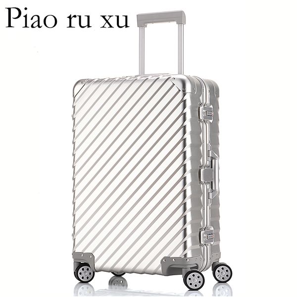 

100% alumnium rolling luggage lightweight hardside travel trolley suitcase with aircraft spinner wheels alumninum rod