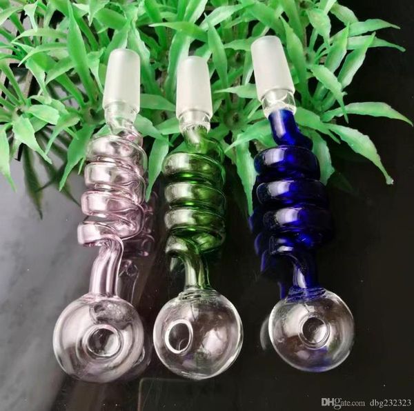 Colorir três parafusos panela acessórios, tubo de água de vidro tubos de fumantes de gangues de vidro bongs de óleo queimador de água Bolsas de óleo fumando sagacidade