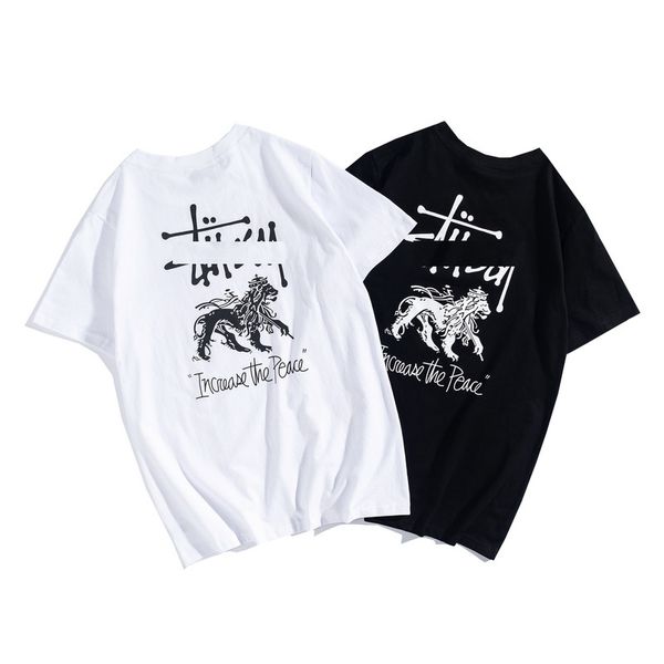 

stusssy men's luxury designer tshirts high-quality street hip-hop t-shirts summer embroidery/printing leisure tide brand tee, White;black