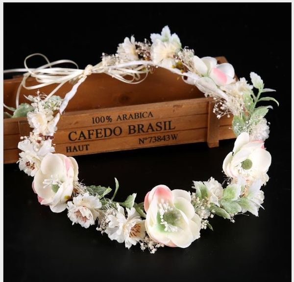 

bride headdress wreath simulation flower hair hoop sennu holiday beach p accessories wedding dress headband, Slivery;golden