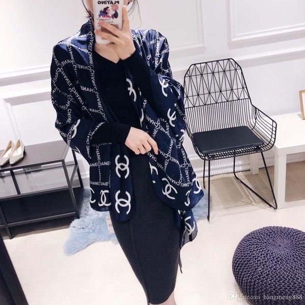 

2019 ummer brand ilk carf women carf de igner letter floral thin carf long carve ize 180x90cm, Black;white