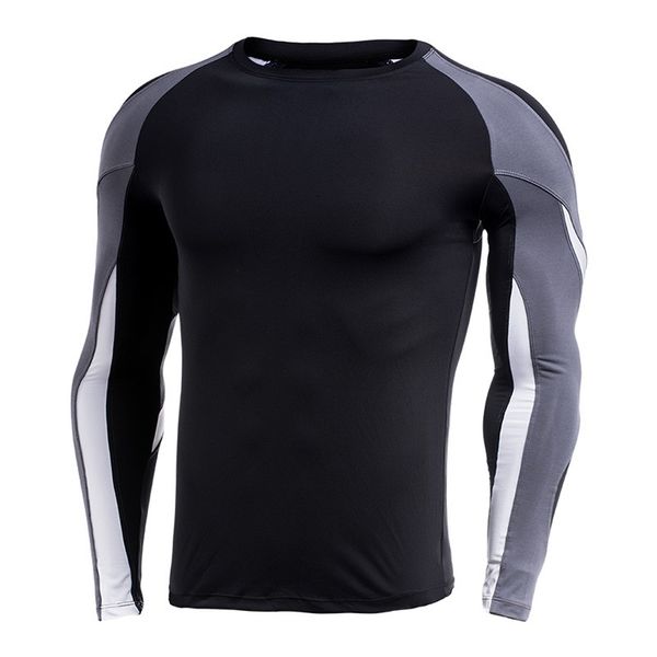

gym clothin sleev clo long men comp si tight tsht long slee them un fitn base layer weigh liftin wear ig, Black;blue