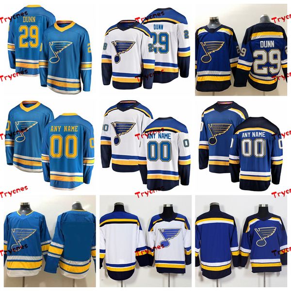 

2019 st. louis blues vince dunn stitched jerseys customize alternate light blue shirts #29 vince dunn hockey jerseys s-xxxl, Black;red