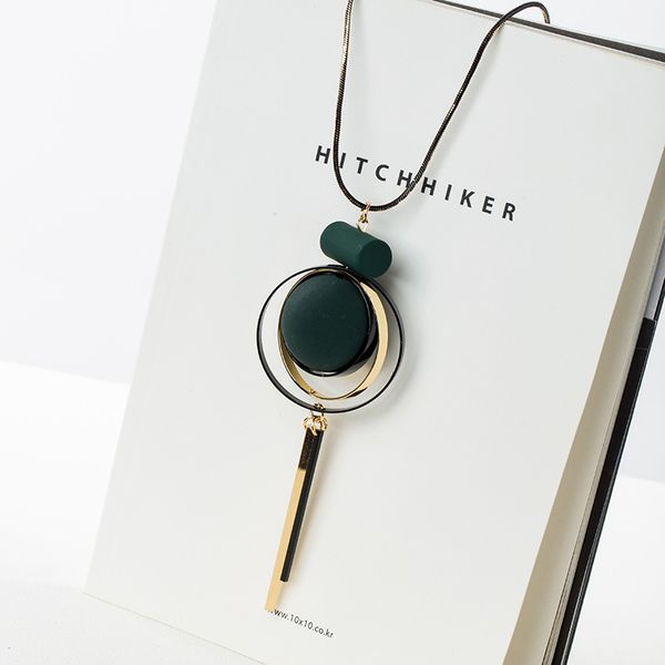 

rainbery fashion bohemian geometric wood handmade vintage tassel long sweater chain necklace fashion women jewelry accessories, Silver