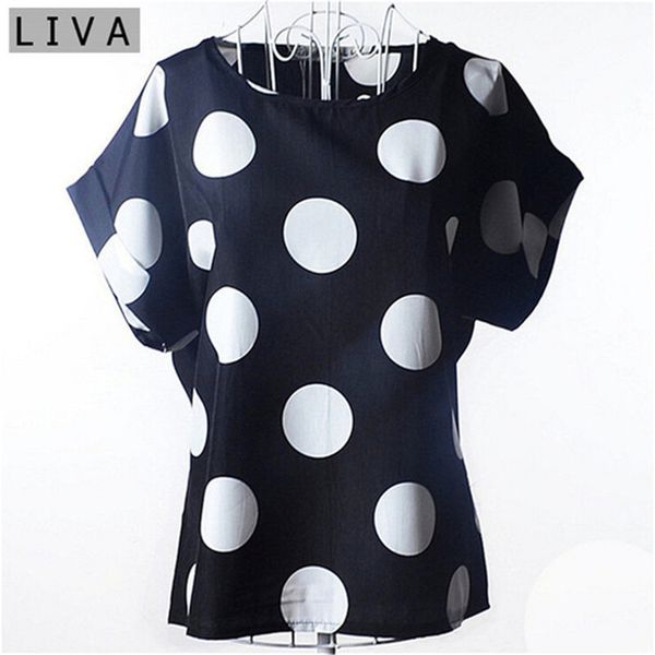 

big dot blouse summer short sleeve women chiffon blouse casual shirts thin women blusas solid ladies clothes china, White