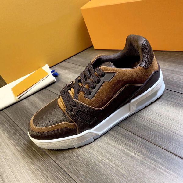 

brown trainers flowers designers shoes 2020 new popular genuine leather chaussures black casual luxury designer sneakers wholesale