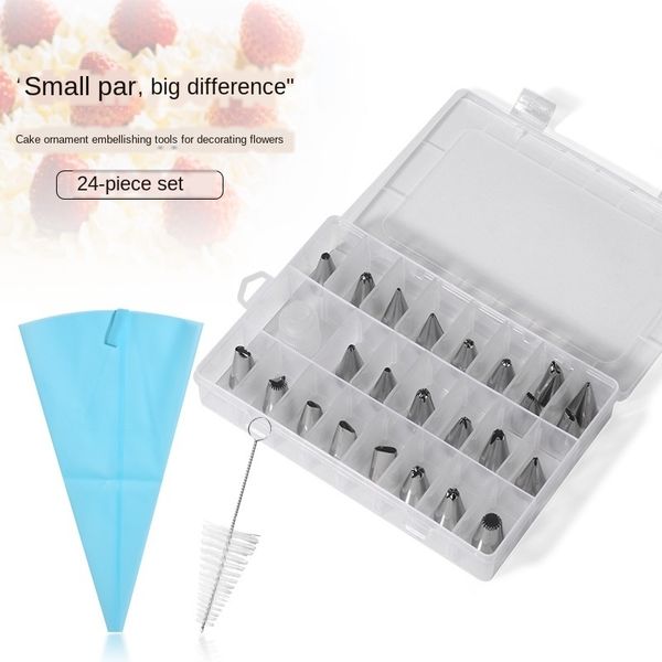 

24-штучный и украшающий торт инструмент для украшения рта набор с чистящей щеткой