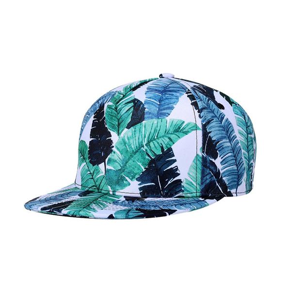 

baseball cap plant print hip hop hat trend hat green sports travel outdoor leisure, Blue;gray