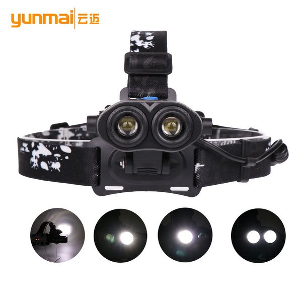 

cross border new pattern 2t6 headlights usb charge outdoors night fishing lamp light outdoors headlights rotating zoom led headlights