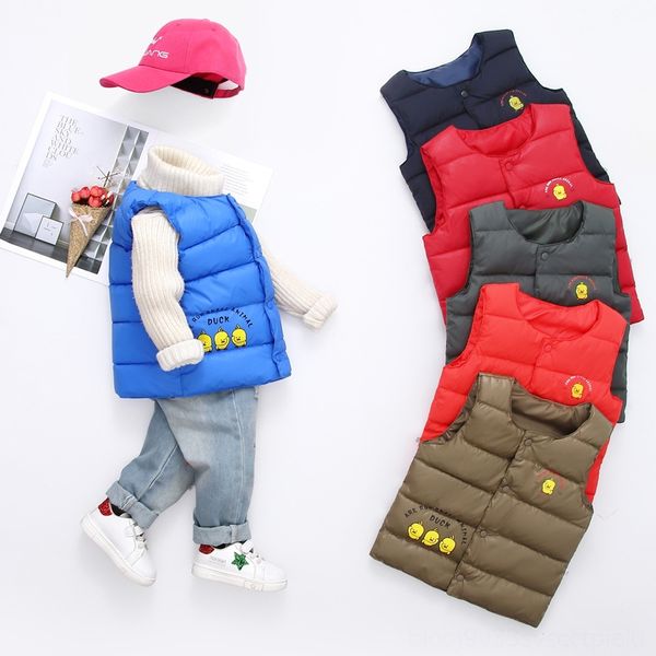 

autumn running wear athletic & outdoor apparel and winter childrens vest children down feather cotton vest men and women children cartoon sm, Black;blue