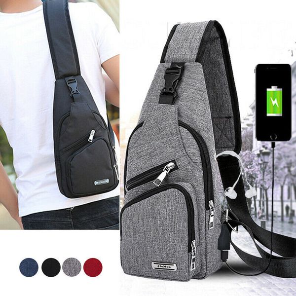 

2019 crossbody bags for women men usb charging bags fashion portable shoulder bag pack casual handbag tote messenger bag