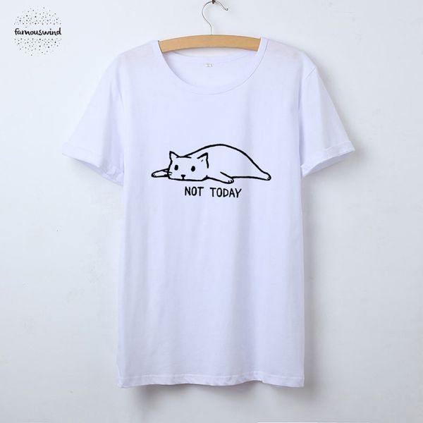 

письмо kawaii cat tshirt женщина графического тис женщины сегодня не смешная тенниска женщина лучшего femme хиппи ulzzang camisetas mujer, White
