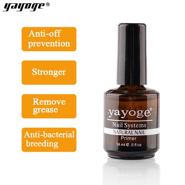 

nail gel yayoge primer base for nails 14ml coat art soak off uv led polish acrylics varnish bonder manicure, Red;pink