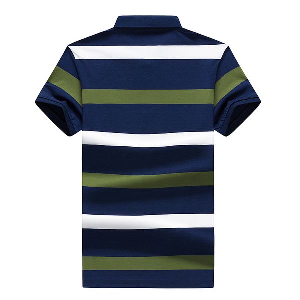 

summer fold-down collar men stripes embroidery short-sleeved polo shirt large size casual short sleeve t-shirt men's, White;black