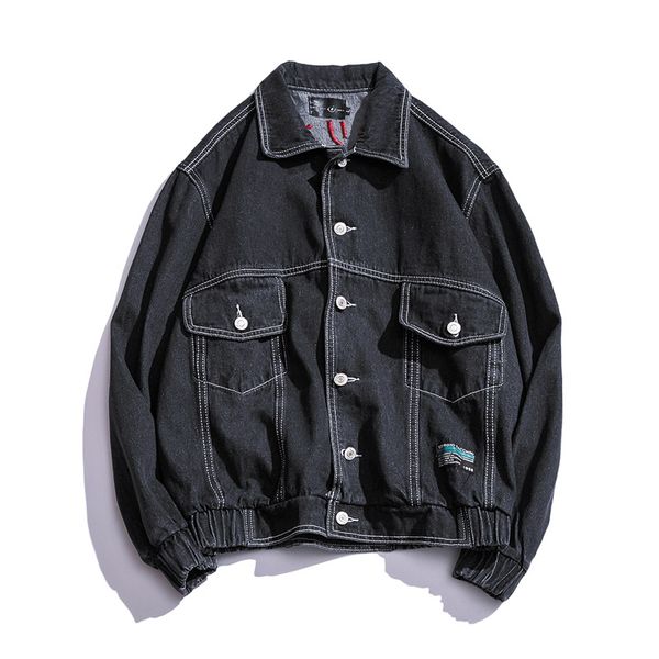 

new mens denim jacket japanese streetwear jackets men bomber jacket causal cowboy coats male hip hop brand clothes plus size 5xl, Black;brown