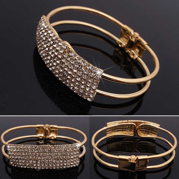 

женская мода красивый кристалл горный хрусталь браслет манжеты браслет ювелирные изделия, Black
