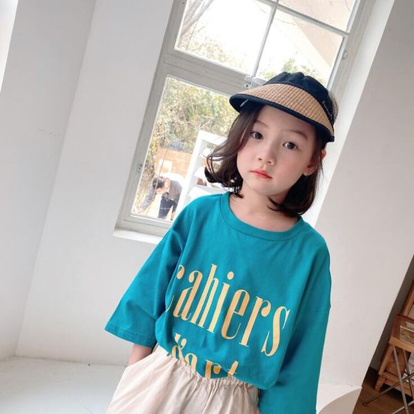 

2020 new girls boys t-shirt cotton short sleeve fashion summer kids 2-8t ho613, Blue