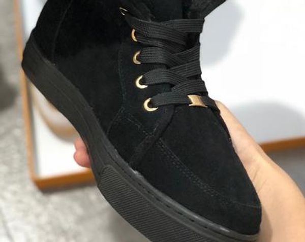 Дизайнер-рычаг меховые ботинки высочайшее качество кожаные теплые снежные сапоги дизайнерские туфли мода повседневные замшевые мешки слайды W1