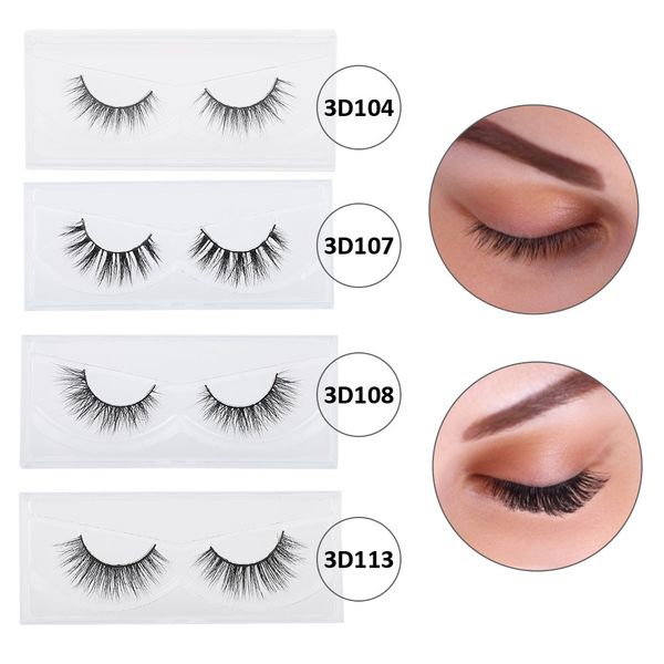 

3d mink natural false eyelashes extension bushy cross false eyelashes curly self adhesive eye lashes makeup tools