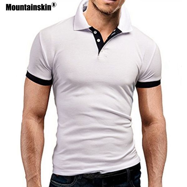 

mountainskin men's summer new tee shirt slim fit fashion clothing short sleeve stand collar tees male shirts sa682, White;black