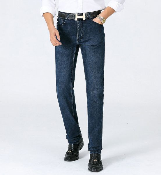 

amn итальянский классический бренд дизайнер джинсы мужские джинсы высокого качества моды случайные брюки роскошные тонкие брюки бизнес брюки, Blue