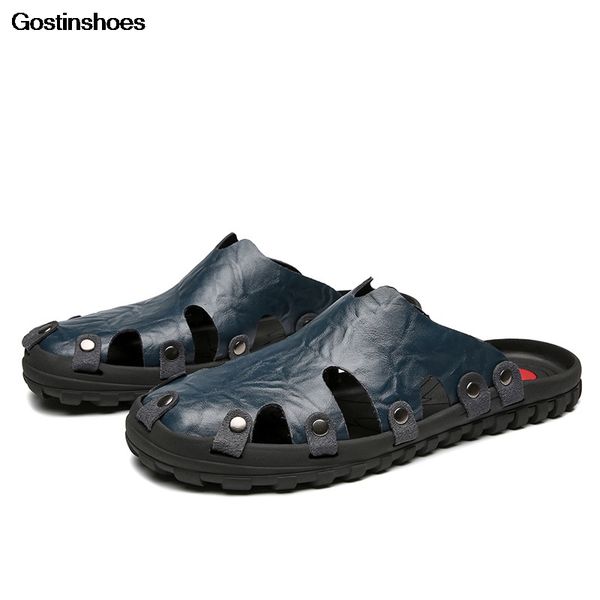 

sandel for men sandal men new casual anti slip wear resistant closed toe fashion large size shoes sandles mens sandale, Black