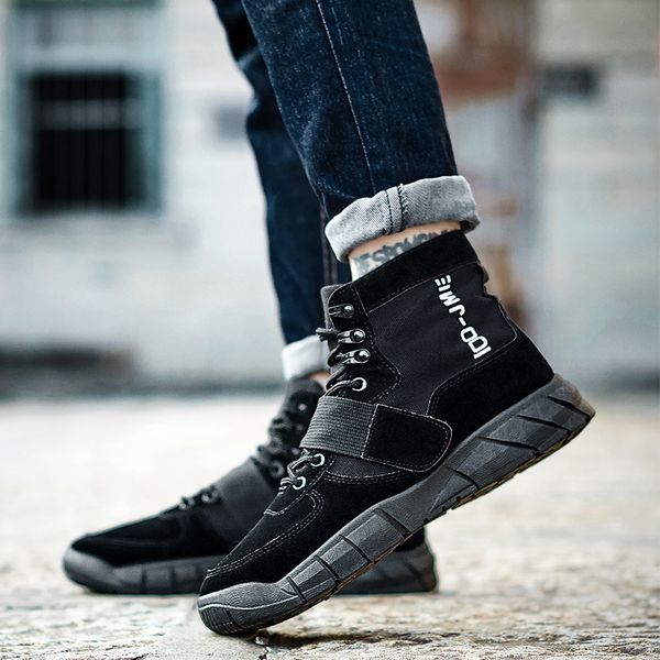

spring/autumn casual boot mens good quality leather boots men brand fashion boots men hard-wearing black working