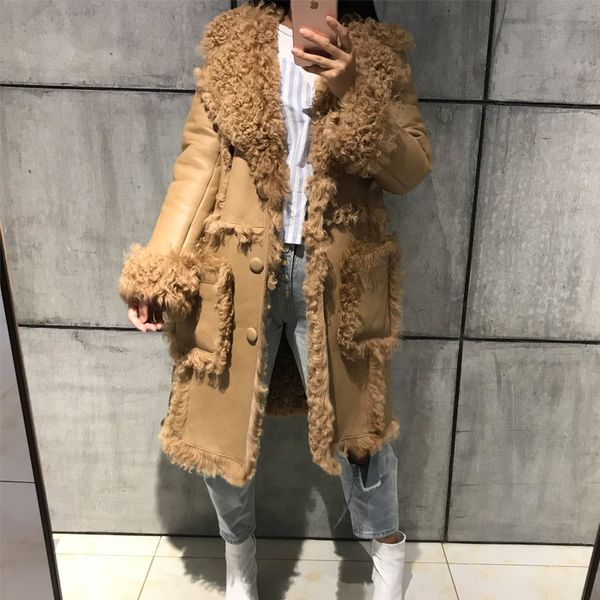 

ladies suede jacket lambskin jacket women shearling, Black