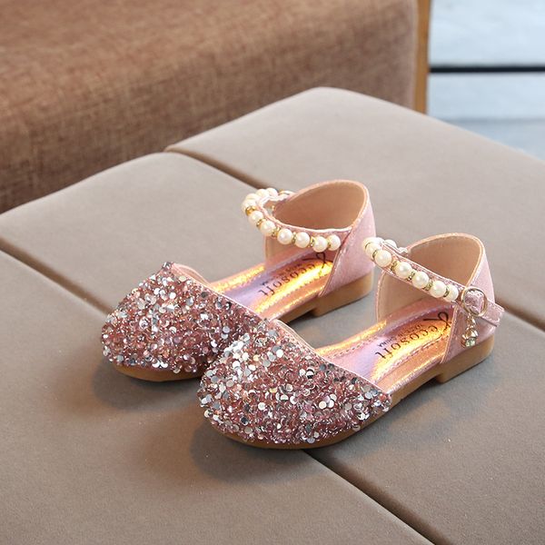 

princess kids leather shoes for girls flower casual glitter children low heel girls party shoes sequins bow butterfly knot, Black;grey