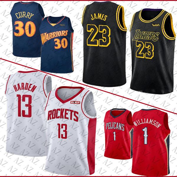 

ncaa mens college jersey 1 zion williamson 13 harden basketball james 23 lebron stephen 30 curry jerseys mixed order, Black;red