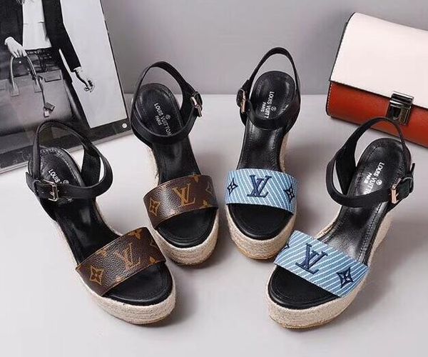 

New women fa hion wedge andal girl heel hoe du t bag lady high heel leather hoe with du t bag heel andal