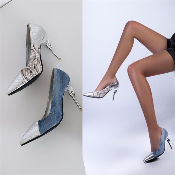 

vogue chic crystal stiletto high heels shoes women mixed color pointed toe slip on dress party office lady pumps 34-45, Black