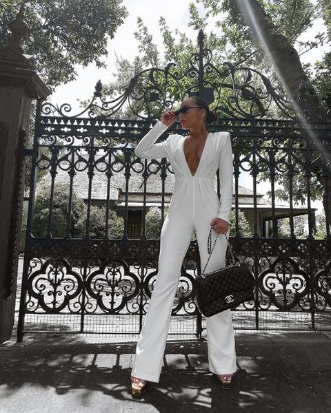 

bandage women hollow out deep v-neck backless skinny jumpsuit celebrity body con pub party women jumpsuits wholesale, Black;white