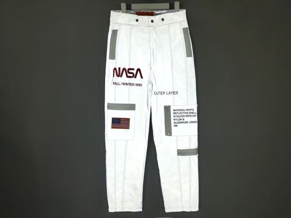 

cargo pants nasa tech брюки mens 3m reflective вышивка карго гки брюки повседневные белые сыпучие дизайнерские брюки, Black