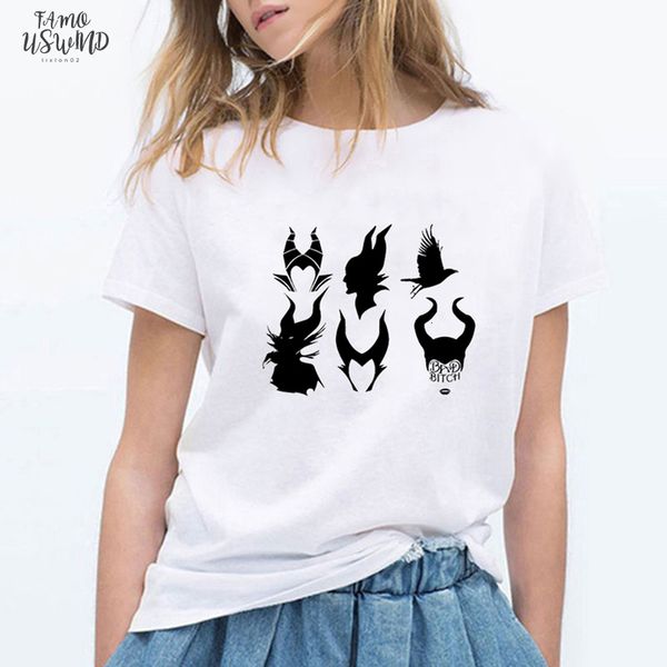 

fashion cool maleficent devil short fairy maiden hip hop t shirt women 90s harajuku leisure fashion aesthetic fun ulzzang t shirt, White