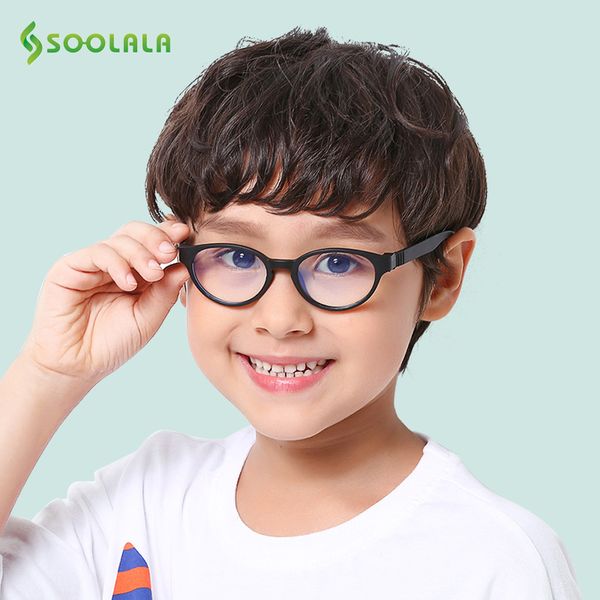 

soolala anti blue light silicone glasses kids optical frame boys girls computer blue light blocking anti radiation eyeglasses, White;black